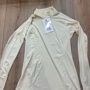 Elegant Cream Long Sleeve Women's Top. Ridding baselayer.